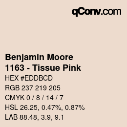 Color code: Benjamin Moore - 1163 - Tissue Pink | qconv.com