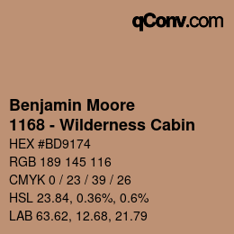 Código de color: Benjamin Moore - 1168 - Wilderness Cabin | qconv.com