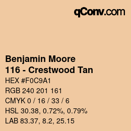 カラーコード: Benjamin Moore - 116 - Crestwood Tan | qconv.com