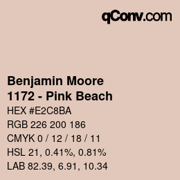 カラーコード: Benjamin Moore - 1172 - Pink Beach | qconv.com