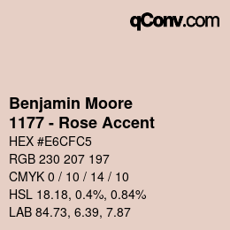 Code couleur: Benjamin Moore - 1177 - Rose Accent | qconv.com
