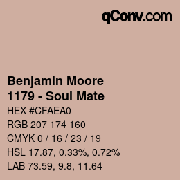 Código de color: Benjamin Moore - 1179 - Soul Mate | qconv.com