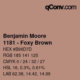 Color code: Benjamin Moore - 1181 - Foxy Brown | qconv.com