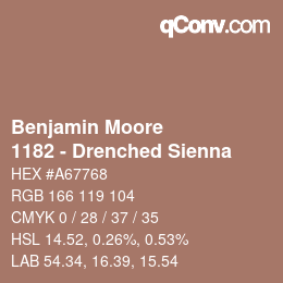 Color code: Benjamin Moore - 1182 - Drenched Sienna | qconv.com