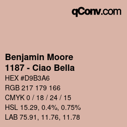 Color code: Benjamin Moore - 1187 - Ciao Bella | qconv.com