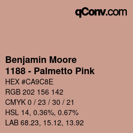 Code couleur: Benjamin Moore - 1188 - Palmetto Pink | qconv.com