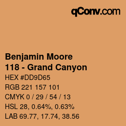 カラーコード: Benjamin Moore - 118 - Grand Canyon | qconv.com