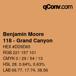 カラーコード: Benjamin Moore - 118 - Grand Canyon | qconv.com