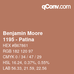 Código de color: Benjamin Moore - 1195 - Patina | qconv.com