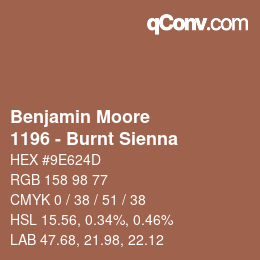 Farbcode: Benjamin Moore - 1196 - Burnt Sienna | qconv.com