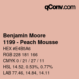 Color code: Benjamin Moore - 1199 - Peach Mousse | qconv.com