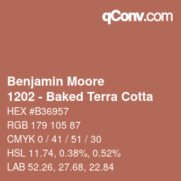Código de color: Benjamin Moore - 1202 - Baked Terra Cotta | qconv.com