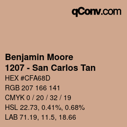 Código de color: Benjamin Moore - 1207 - San Carlos Tan | qconv.com
