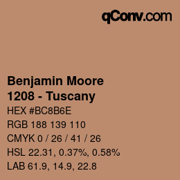 Color code: Benjamin Moore - 1208 - Tuscany | qconv.com