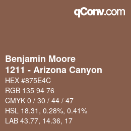 Color code: Benjamin Moore - 1211 - Arizona Canyon | qconv.com