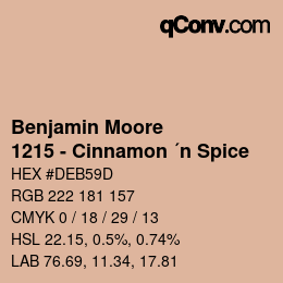 Código de color: Benjamin Moore - 1215 - Cinnamon ´n Spice | qconv.com