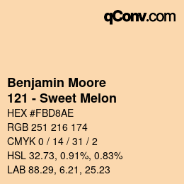 カラーコード: Benjamin Moore - 121 - Sweet Melon | qconv.com