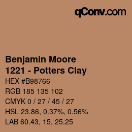 Code couleur: Benjamin Moore - 1221 - Potters Clay | qconv.com