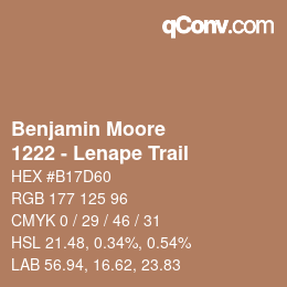 Código de color: Benjamin Moore - 1222 - Lenape Trail | qconv.com