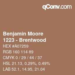 Color code: Benjamin Moore - 1223 - Brentwood | qconv.com