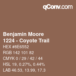 Color code: Benjamin Moore - 1224 - Coyote Trail | qconv.com