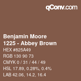 Code couleur: Benjamin Moore - 1225 - Abbey Brown | qconv.com