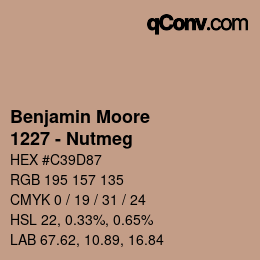 Code couleur: Benjamin Moore - 1227 - Nutmeg | qconv.com