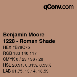Color code: Benjamin Moore - 1228 - Roman Shade | qconv.com