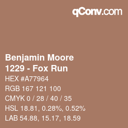 Código de color: Benjamin Moore - 1229 - Fox Run | qconv.com