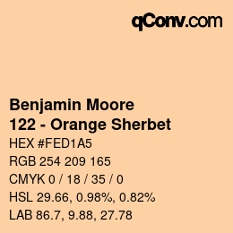 カラーコード: Benjamin Moore - 122 - Orange Sherbet | qconv.com