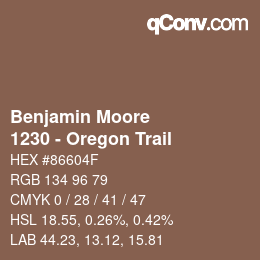 Color code: Benjamin Moore - 1230 - Oregon Trail | qconv.com