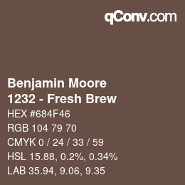 Código de color: Benjamin Moore - 1232 - Fresh Brew | qconv.com
