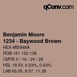 Farbcode: Benjamin Moore - 1234 - Baywood Brown | qconv.com