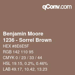 Color code: Benjamin Moore - 1236 - Sorrel Brown | qconv.com