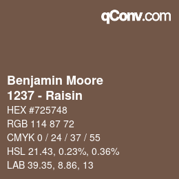 カラーコード: Benjamin Moore - 1237 - Raisin | qconv.com