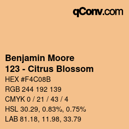 Farbcode: Benjamin Moore - 123 - Citrus Blossom | qconv.com