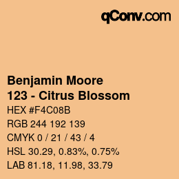 カラーコード: Benjamin Moore - 123 - Citrus Blossom | qconv.com