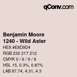 Code couleur: Benjamin Moore - 1240 - Wild Aster | qconv.com