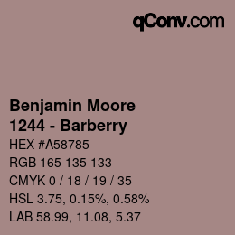 Farbcode: Benjamin Moore - 1244 - Barberry | qconv.com