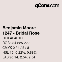 Color code: Benjamin Moore - 1247 - Bridal Rose | qconv.com