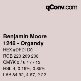 Color code: Benjamin Moore - 1248 - Organdy | qconv.com
