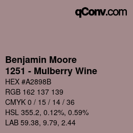 Color code: Benjamin Moore - 1251 - Mulberry Wine | qconv.com