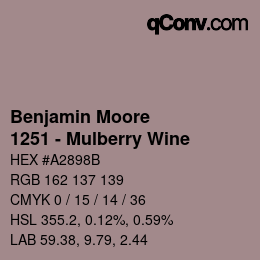 Code couleur: Benjamin Moore - 1251 - Mulberry Wine | qconv.com
