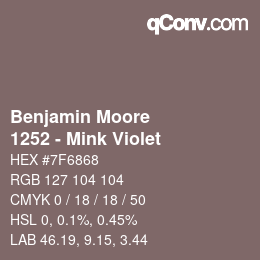Code couleur: Benjamin Moore - 1252 - Mink Violet | qconv.com