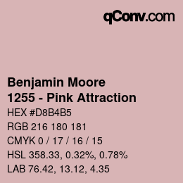 Color code: Benjamin Moore - 1255 - Pink Attraction | qconv.com