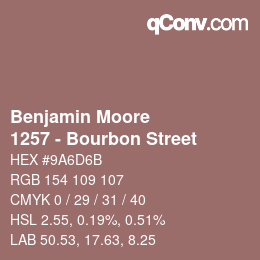 カラーコード: Benjamin Moore - 1257 - Bourbon Street | qconv.com