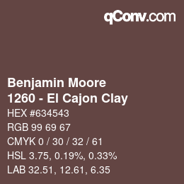 Color code: Benjamin Moore - 1260 - El Cajon Clay | qconv.com