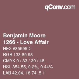 Código de color: Benjamin Moore - 1266 - Love Affair | qconv.com