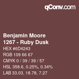 Código de color: Benjamin Moore - 1267 - Ruby Dusk | qconv.com