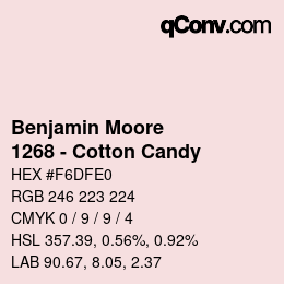 Color code: Benjamin Moore - 1268 - Cotton Candy | qconv.com